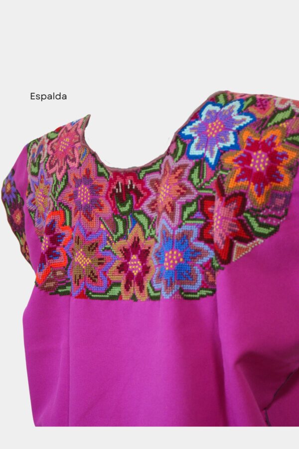 Blusa tradicional Zinacantan bugambilia - Imagen 2