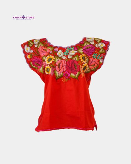 Blusa tradicional Zinacantan rojo