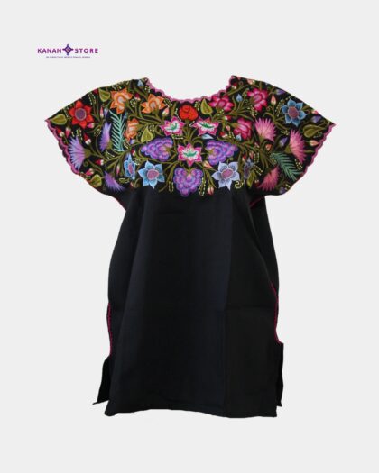 Blusa tradicional Zinacantan negro