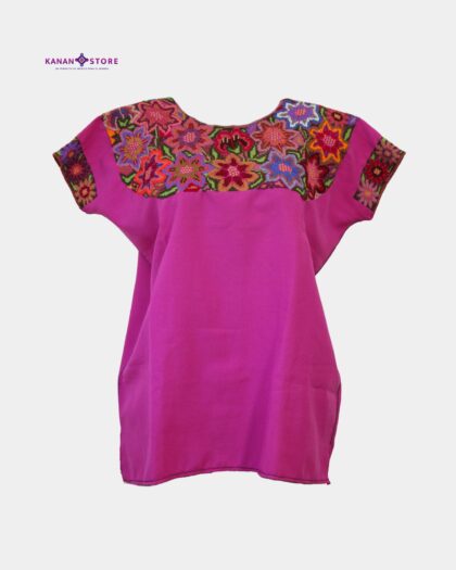 Blusa tradicional Zinacantan bugambilia