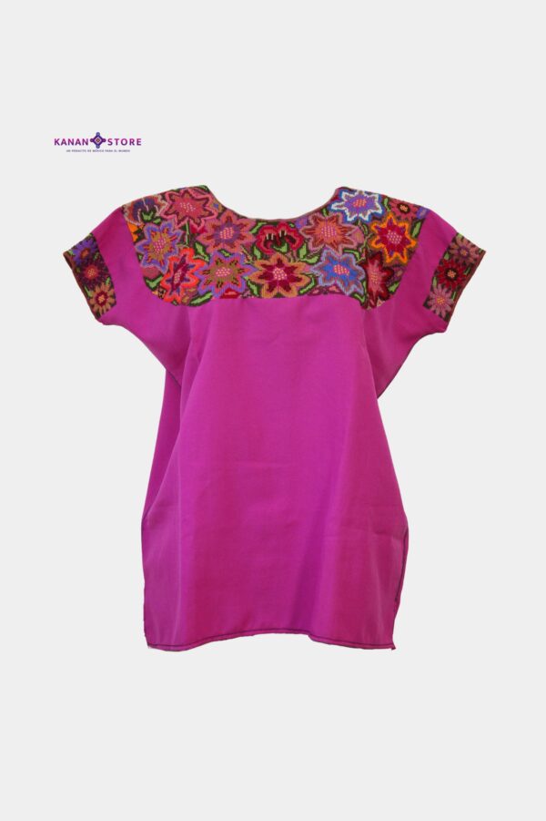 Blusa tradicional Zinacantan bugambilia