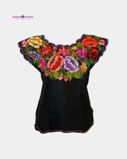 Blusa tradicional de Zinacantan negro S