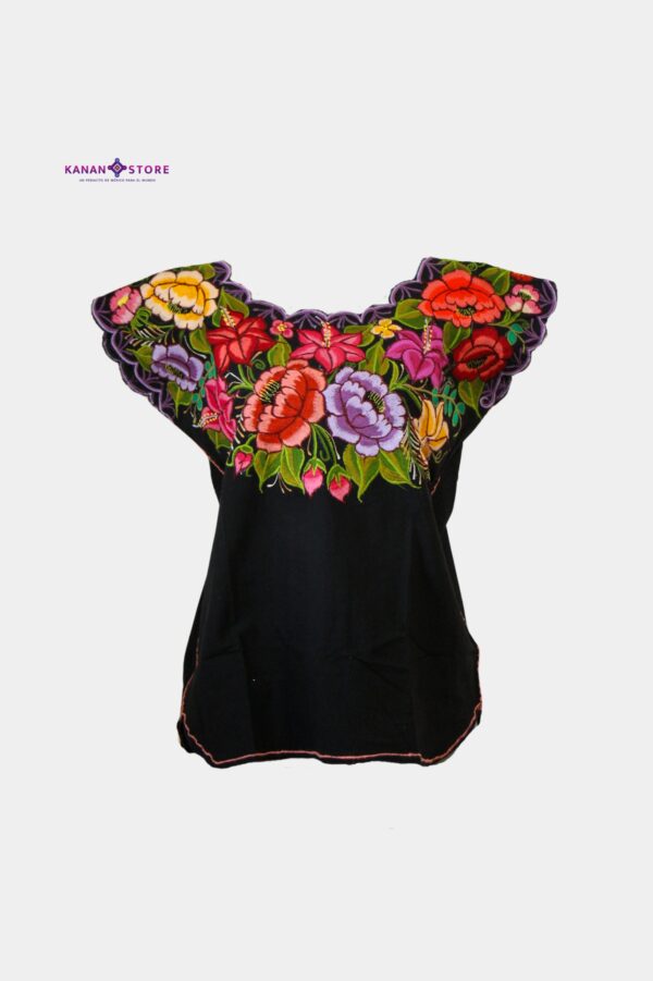 Blusa tradicional de Zinacantan negro S