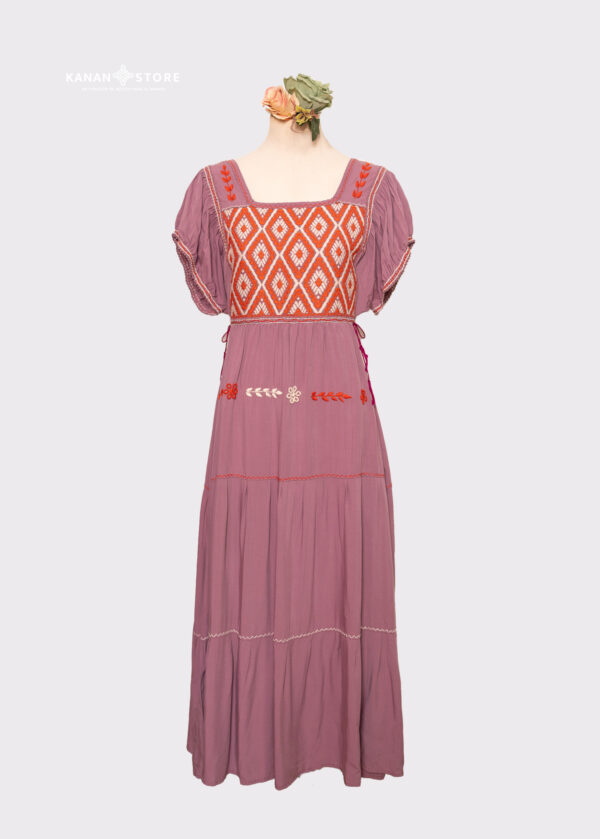 Maxi Vestido Camila manga corta (L)