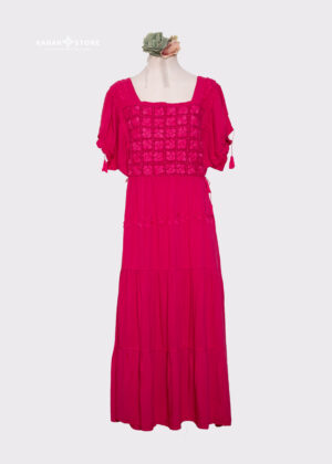 Vestido Camila flores fiusha (Grande)